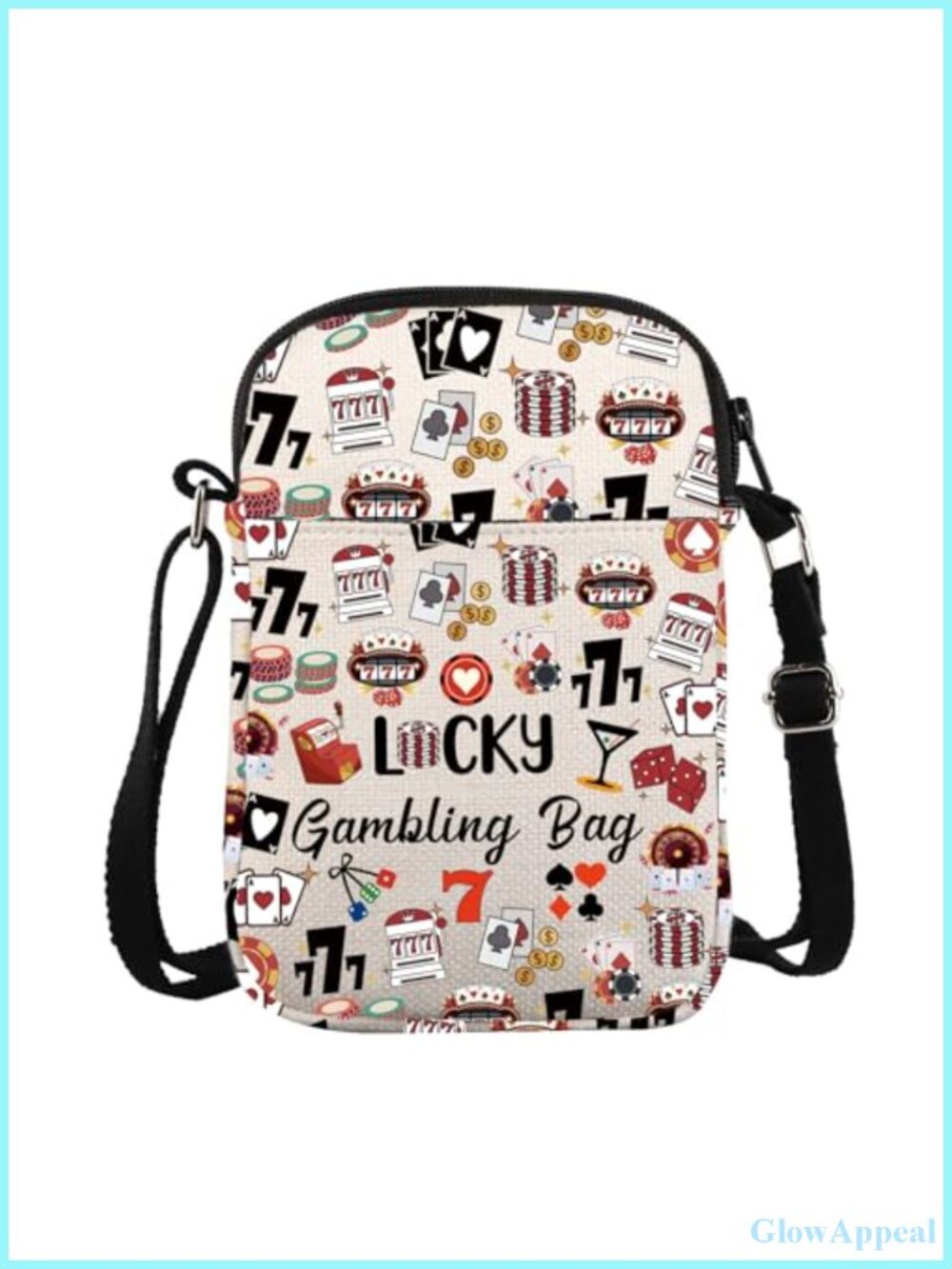 Waterproof Polyester Messenger Crossbody Bag Gambling Gift Poker